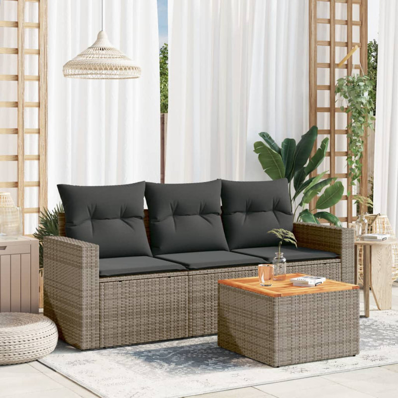  Ensemble de canapé de jardin gris
