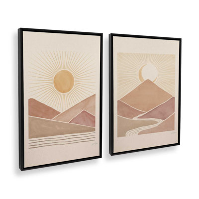«Desert Sunrise and Sunset», ensemble de 2 impressions sur Canva