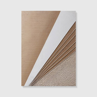 Warm Taupe Textured 3D Relief Vertical Wall art for Living Room