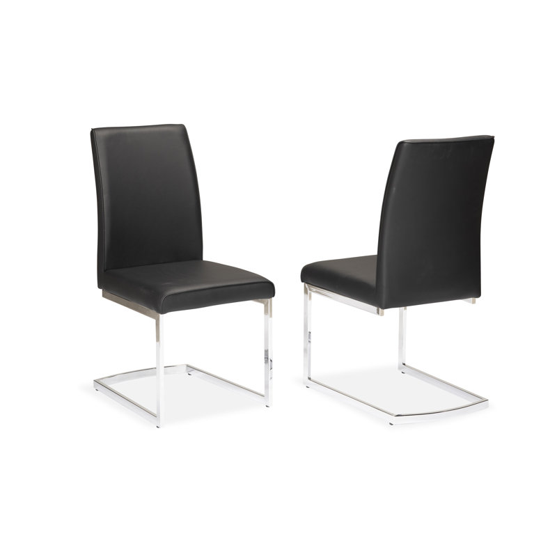 Chaise d'appoint 17 po Tamrat, Similicuir noir