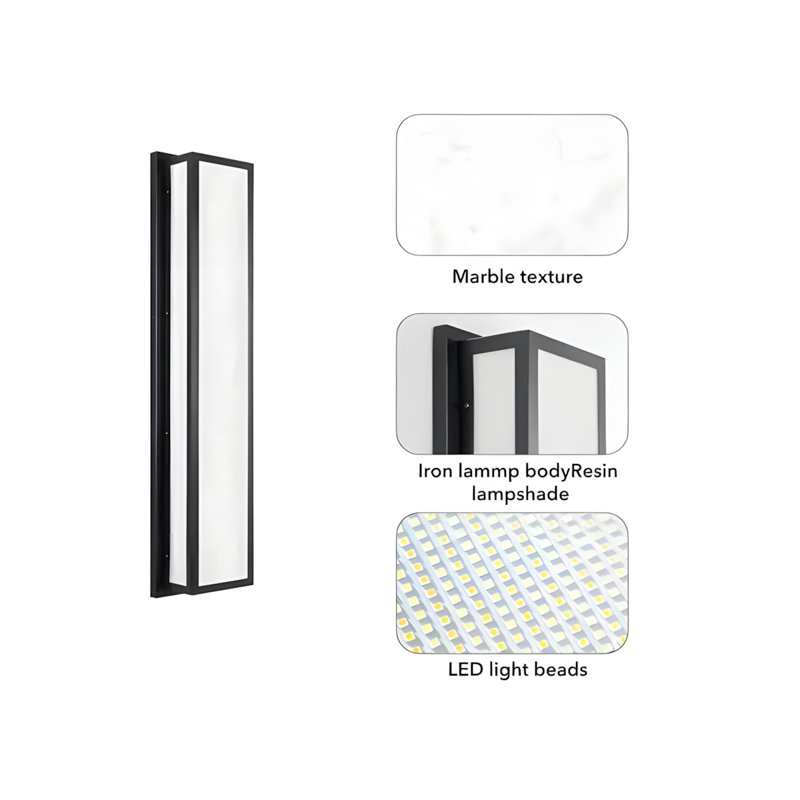 Applique murale d'extérieur à DEL Ip65, H 3,90 po x l 7,50 po x P 32,60 po