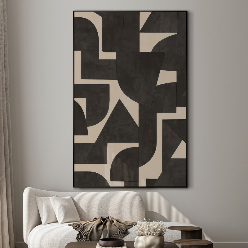 Très grand art mural imprimé sur toile - Œuvre d'art moderne abstraite, décor pour le salon ou la chambre à coucher - «Assemblage requis du cadre (cadre non fini)»