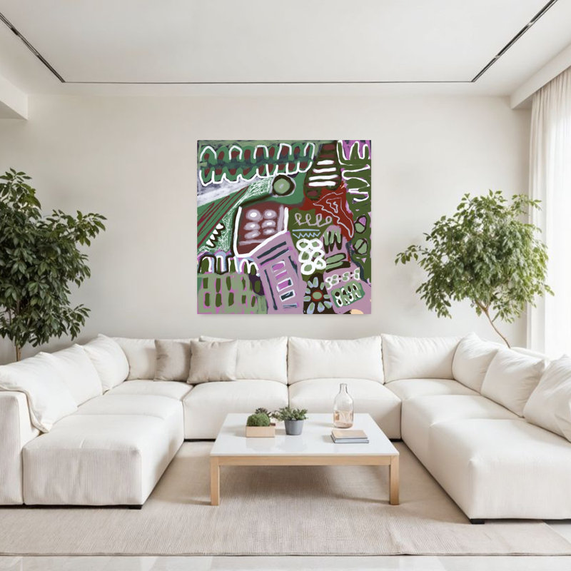 Art contemporain contemporain abstrait, H 48 po x l 48 po
