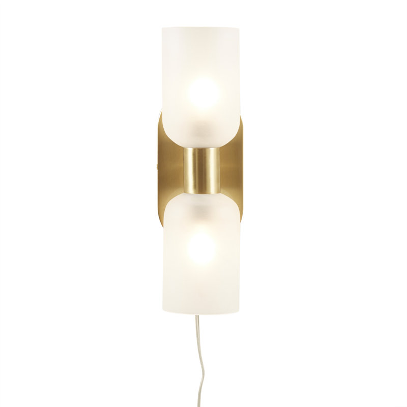 Gold Frosted Glass Double Tube Wall Sconce