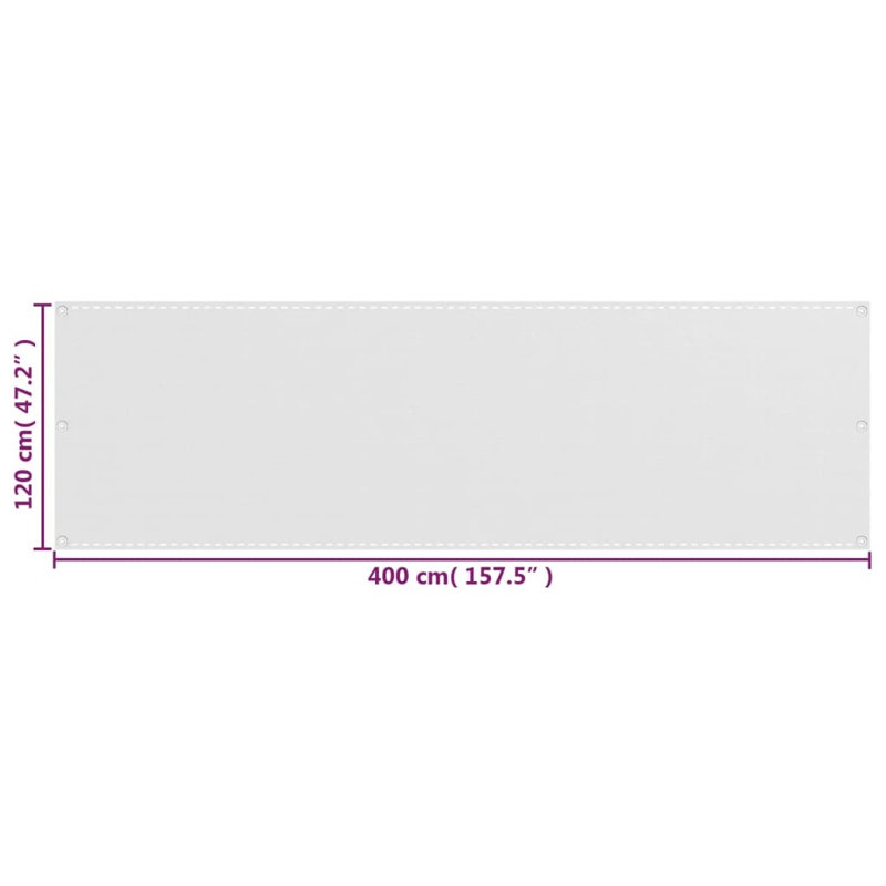 Glibben Balcony Screen Cream 120X400 Cm HDPE, White