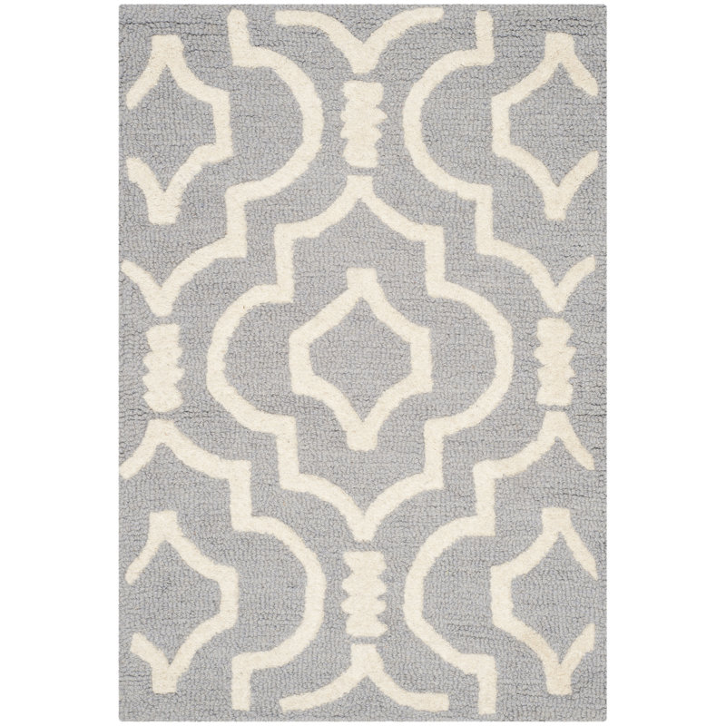 Cannen Hand Tufted Wool Geometric Rug, Rectangle 2'6" x 4'