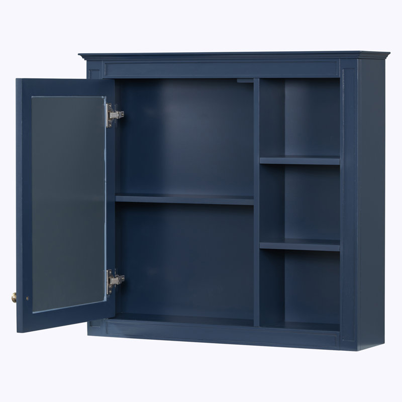 Armoire de rangement à pharmacie avec miroir, Bleu