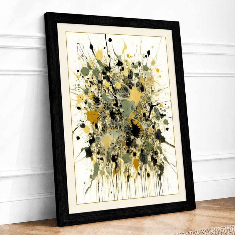 Explosive Gravity Abstract - Framed Print, A4 - 29.7 x 21.0 cm, Black