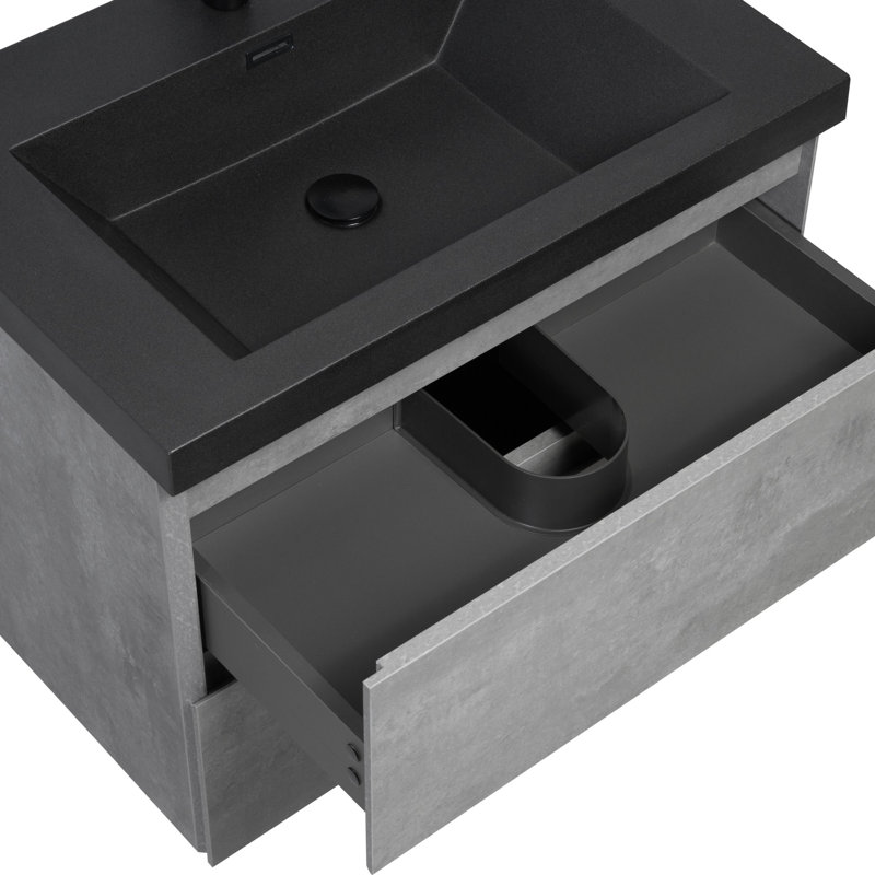 Meuble-lavabo de salle de bain avec lavabo en résine