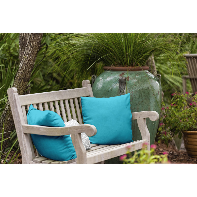Housse de coussin d'extérieur carré Georgia, Turquoise, 16 po x 16 po