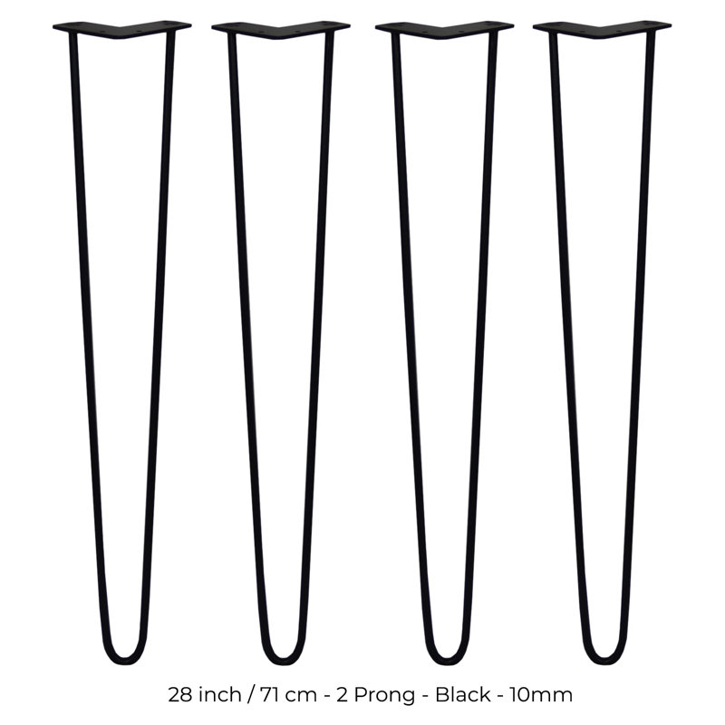 Downend Table Leg, Black, 71cm H x 11cm W x 8cm D