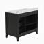 Meuble-lavabo simple 42 po Aura avec comptoir et dosseret en granit blanc Aura