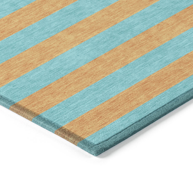 Abdulkarim Striped Machine Washable Area Rug, Rectangle 10' x 14'