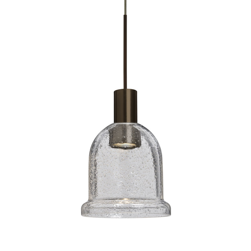 Hannah 1 - Light LED Single Pendant, Bronze, Clear