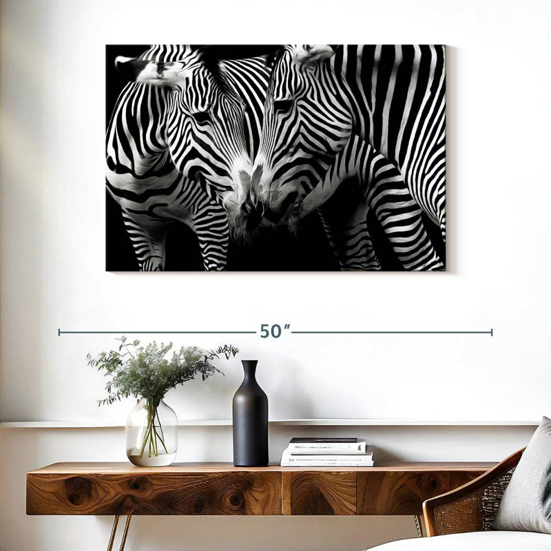 Nuzzling Zebra, 26" H x 39" W