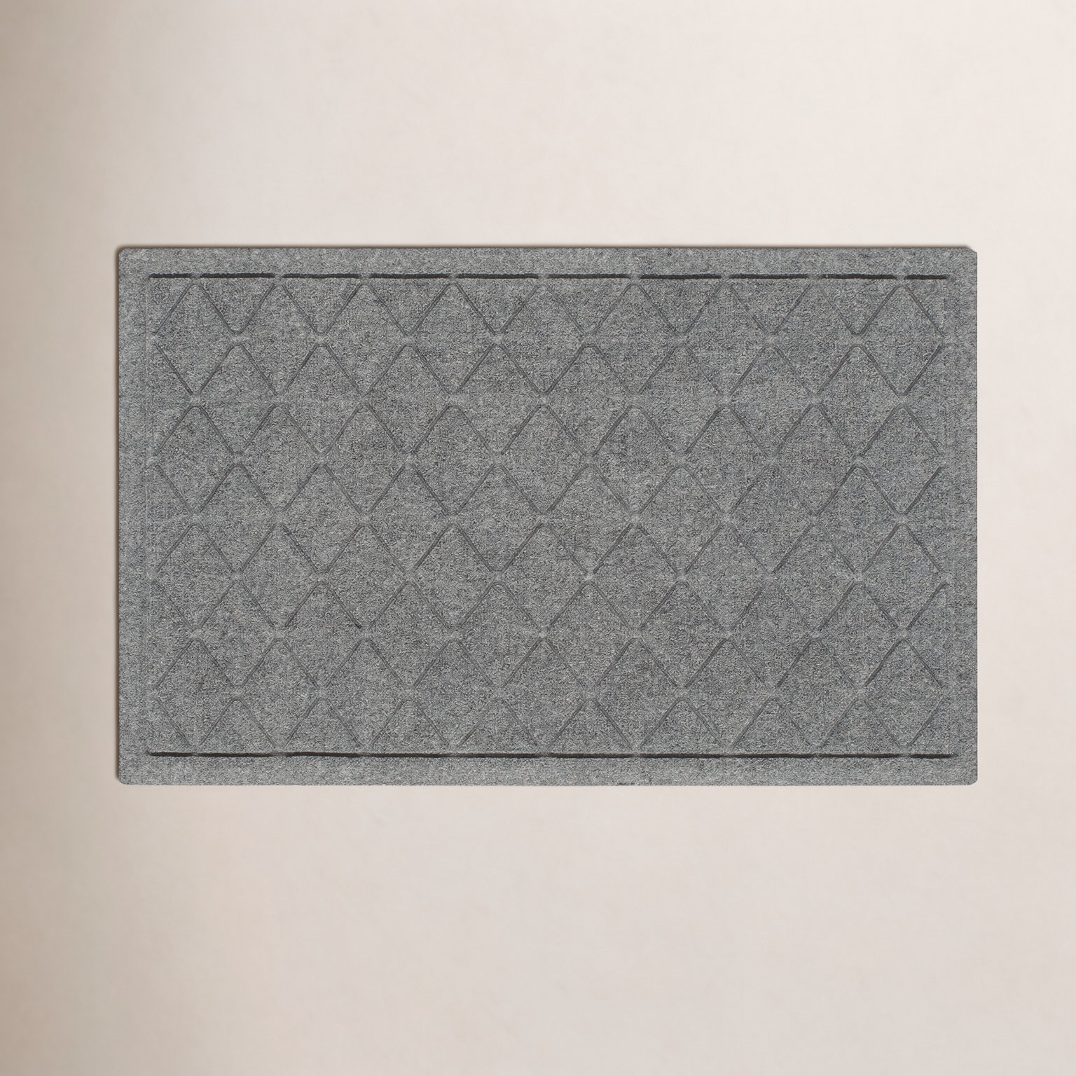 WaterHog Non-Slip Indoor/Outdoor Doormat, Medium Grey, Rectangle 24" x 36"