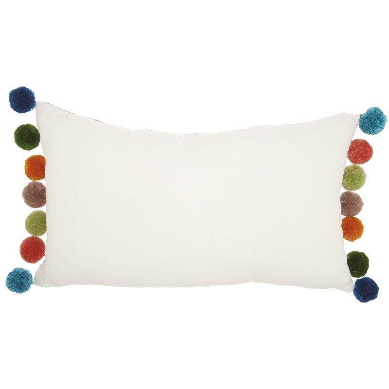 Pom-poms Cotton Throw Pillow