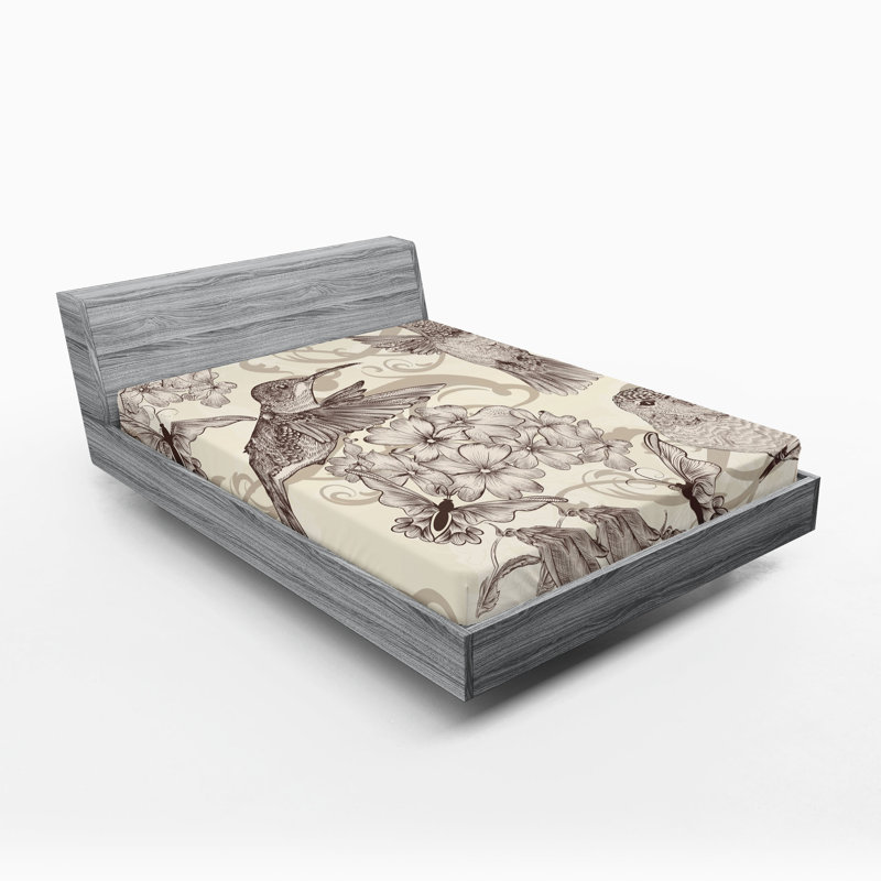 Ensemble de 2 draps-housses pour colibris Ambesonne, Drap-housse très grand californien