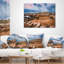 Coussin lombaire paysage à distance avec phare sur les rochers
