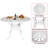 42" Round Patio Dining Table,Outdoor Cast Aluminum Bistro Table with 1.97" Umbrella Hole for Garden,White