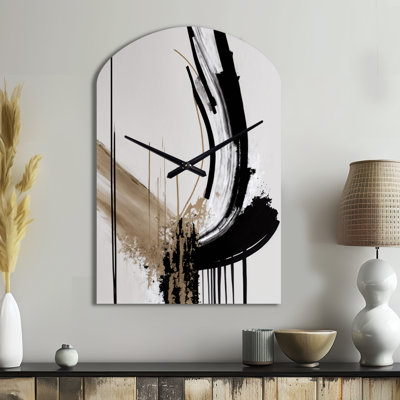 Horloge murale abstraite Golden Minimalist Abstract IV - Abstract