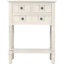 Console rectangulaire blanche avec pieds stables et tiroirs-1951567172