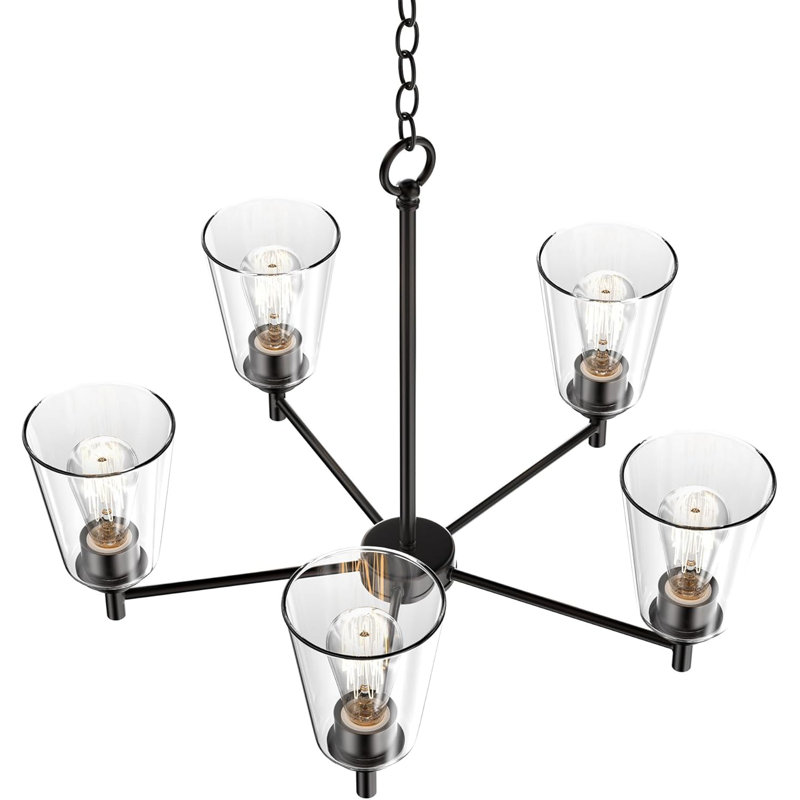 Luminaires de lustre évasés (ampoule non incluse), Bronze frotté à l'huile, 5