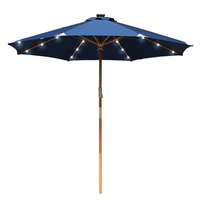 Parasol Boho 32 DEL 9 pi avec marché et lumières solaires pour bar 