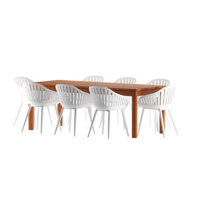 Anautica 83" Eucalyptus Patio Dining Set