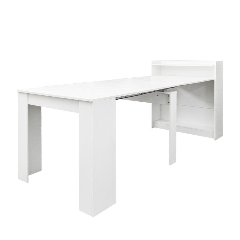 Modern Extendable Dining Table With Storage, White