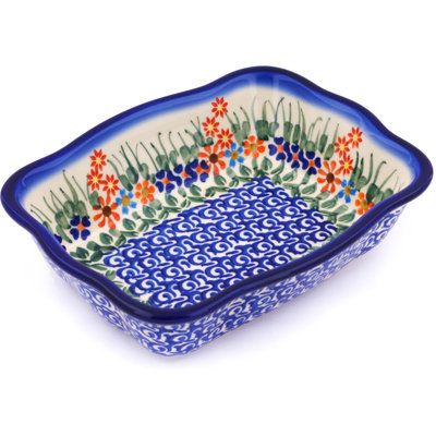 Polmedia Blissful Daisy Rectangle Stoneware Baker Bakeware
