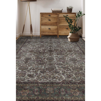 Hand-Knotted High-Quality Beige and Green Area Rug
