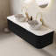 Meuble-lavabo flottant mural 60 po avec 2 lavabos ronds en céramique et 2 tiroirs-1673672063