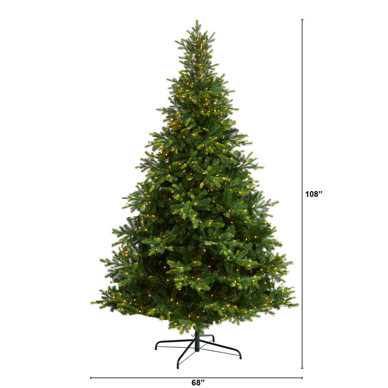 Lighted Artificial Spruce Christmas Tree, 9' H