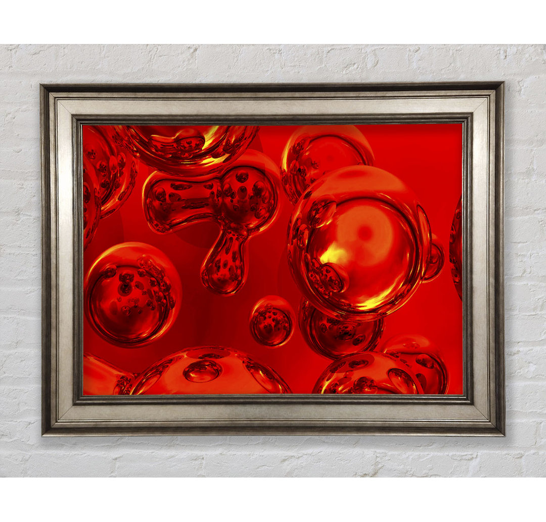 Liquid Fire Bubbles Gerahmter Druck Wandkunst