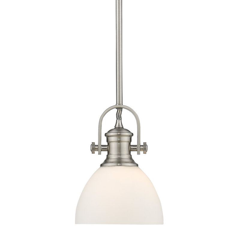 Bales 1 - Light Shaded Pendant, Pewter, Opal Glass