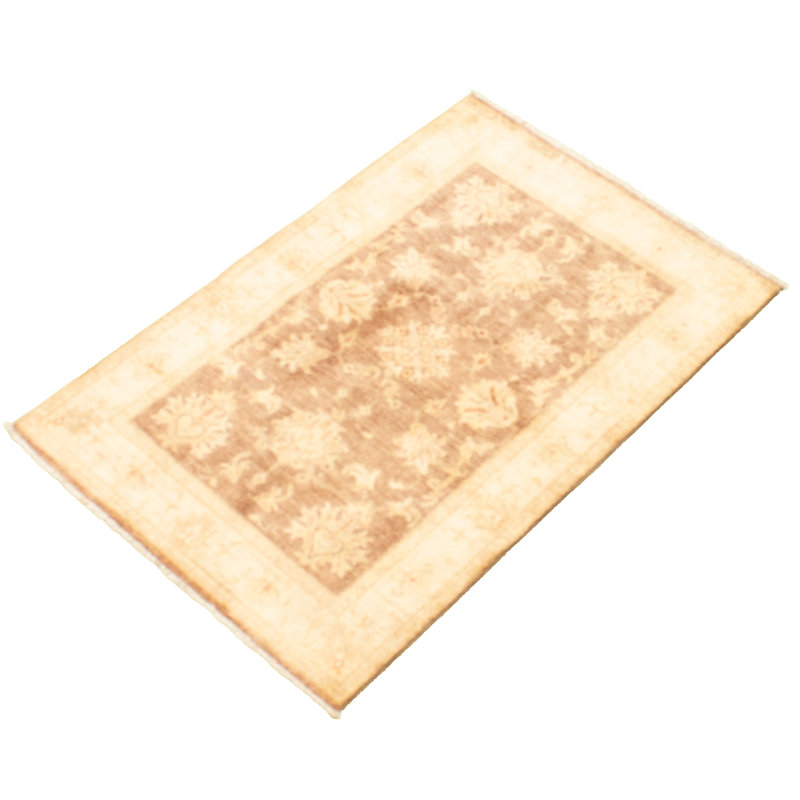 Tapis unique en laine noué à la main 3 pi 3 po x 4 pi 9 po nouvel âge Haji