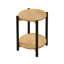 Table d'appoint ronde de style transitionnel avec tablette inférieure ouverte
