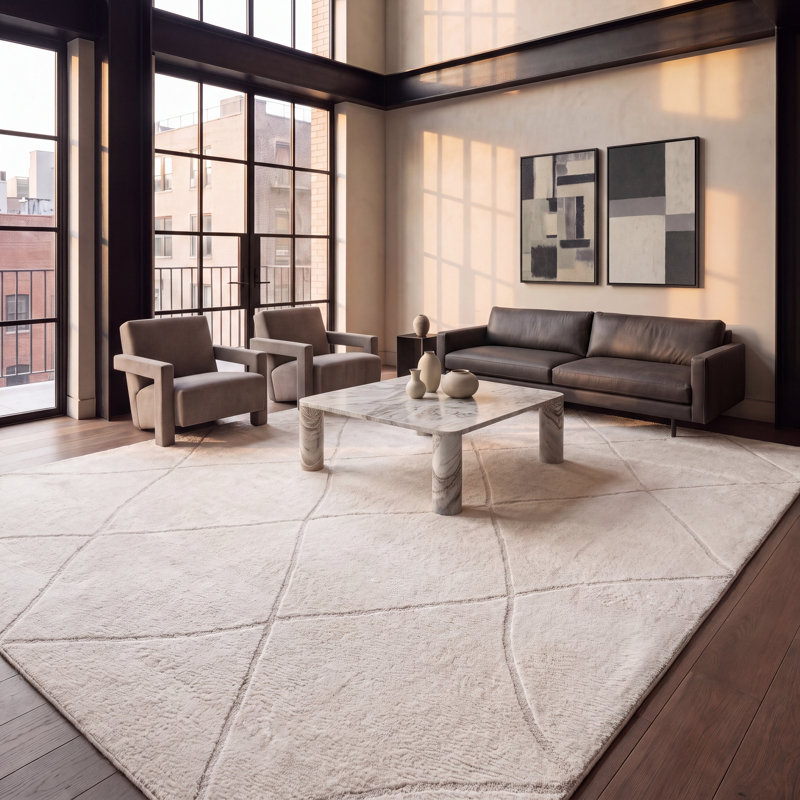 Tapis à motif géométrique Jacvalynn Performance, Rectangle 10 pi x 14 pi