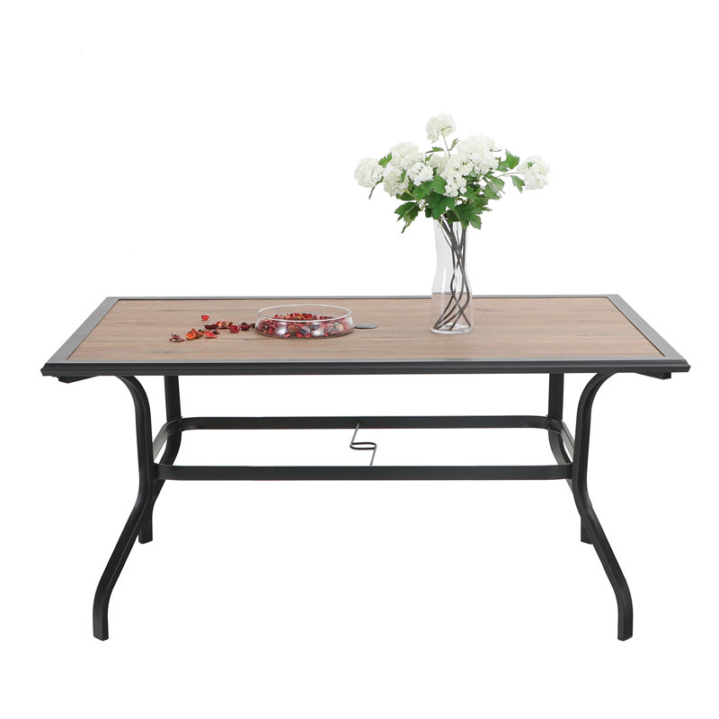 Alyah 6 - Person Patio Dining Set with Rectangular Table , Cushions Included, Red