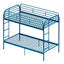 Metal Twin Over Bunk Bed In Blue, 2 Ladders, Full - Length Rail, No Box Spring, Space Saving Bedroom Solution For Shared Bedrooms Blue Bed, Ideal Allocation