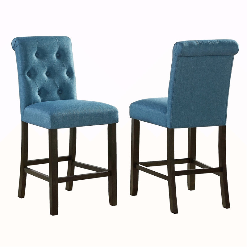 Tabouret à hauteur de comptoir Asons, Bleu / Noir