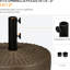 Porte-parapluies d'extérieur - 64 lb, remplissable, 1,5 po ou 2 po, compatible avec un design brun, teinte
