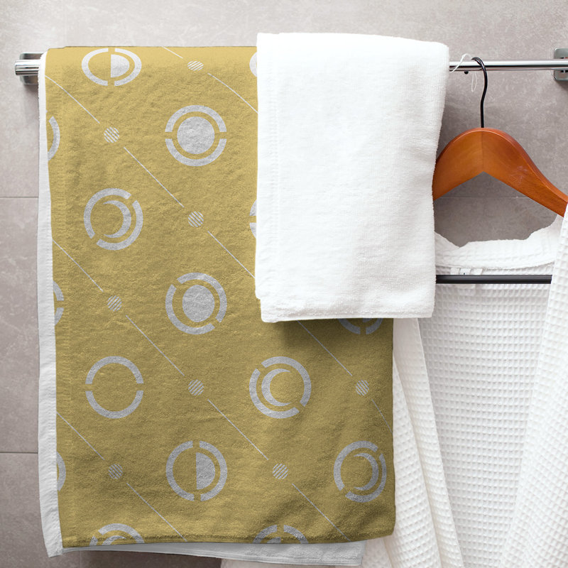 Serviette de bain Classic, Jaune foncé / blanc cassé