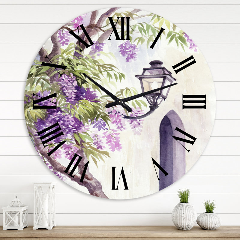 Wisteria and Lantern - Horloge murale traditionnelle, Grand