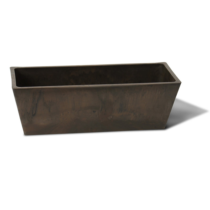 Cara Handmade Planter Box, 7" H x 20" W x 7.5" D, Dark Brown