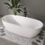 Baignoire autoportante Fslefay 71 po en acrylique blanc lustré avec bonde et trop-plein