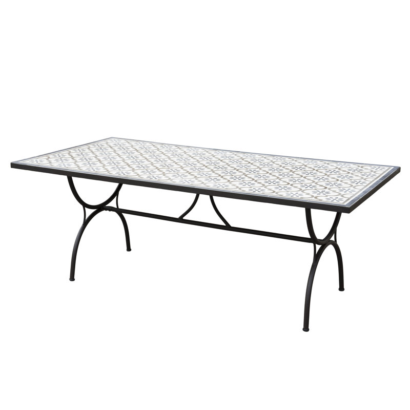 Amy-Jo Rectangular Metal Outdoor Dining Table , 203cm cm W 102cm cm D