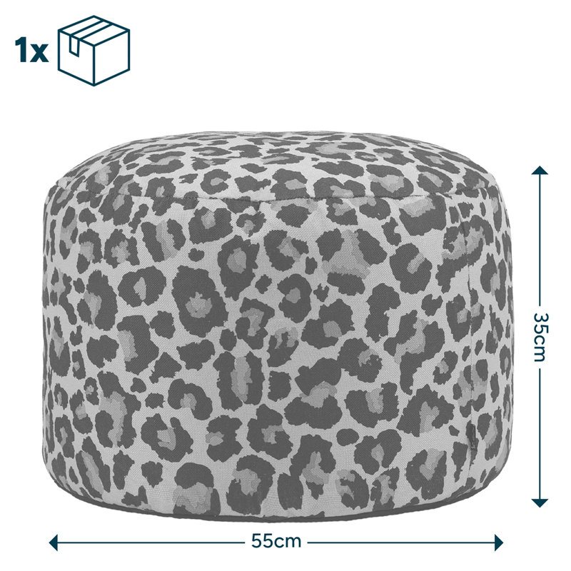 Milano Large Bean Bag Pouffe, Leopard Print