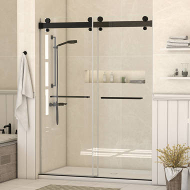 Getpro 72 in. W x 79 in. H Double Sliding Frameless Shower Door in Matte  Black With Crashproof And 3/8 in. (10 mm)Glass HD-GTDS01-72-BL - The Home  Depot